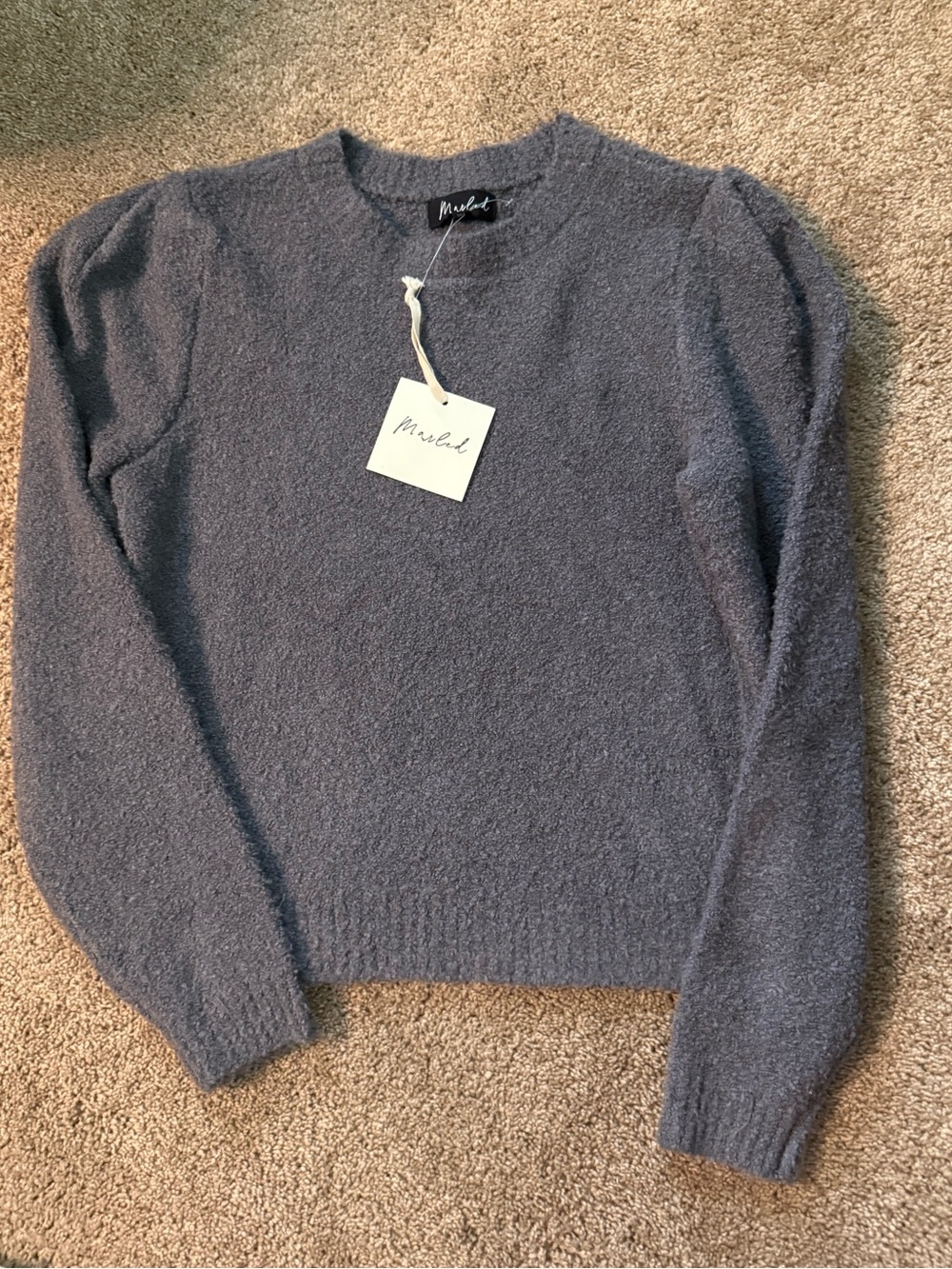Marked brand Women's Cozy Crewneck Sweater - charcoal Gray - sz medium